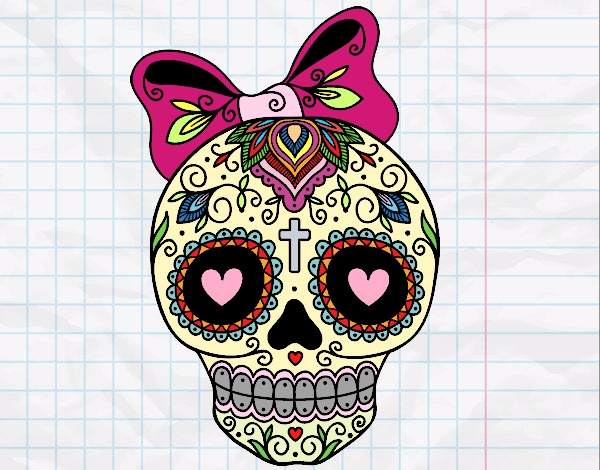 Calavera mejicana con lazo