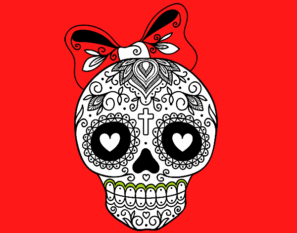 Calavera mejicana con lazo