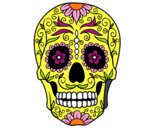 Dibujo Calavera mejicana pintado por seergio