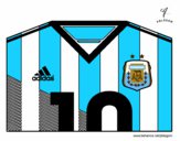 Dibujo Camiseta del mundial de fútbol 2014 de Argentina pintado por juanmaria