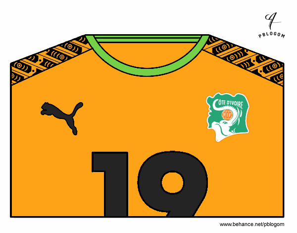 Camiseta del mundial de fútbol 2014 de Costa de Marfil