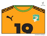 Dibujo Camiseta del mundial de fútbol 2014 de Costa de Marfil pintado por juanmaria