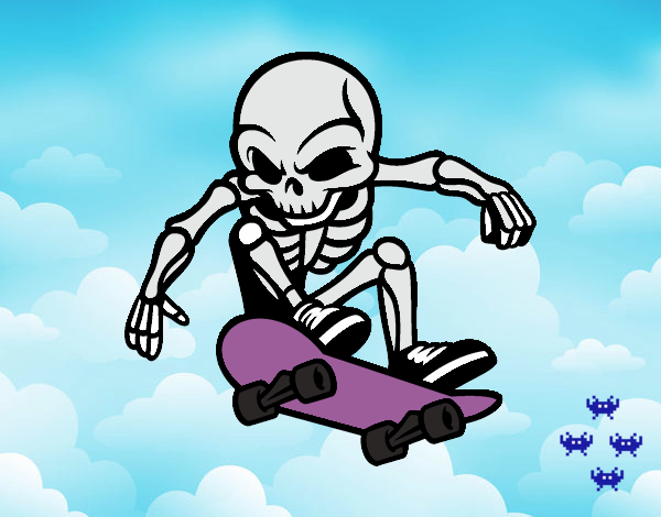 Dibujo Esqueleto Skater pintado por Lydia2004
