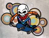 Dibujo Esqueleto Skater pintado por FranPK