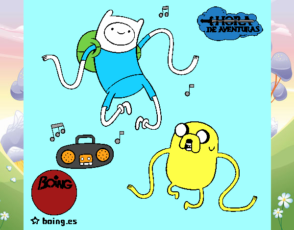 Finn y Jake escuchando música