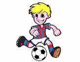 Dibujo Jugador de fútbol con balón pintado por luisgale