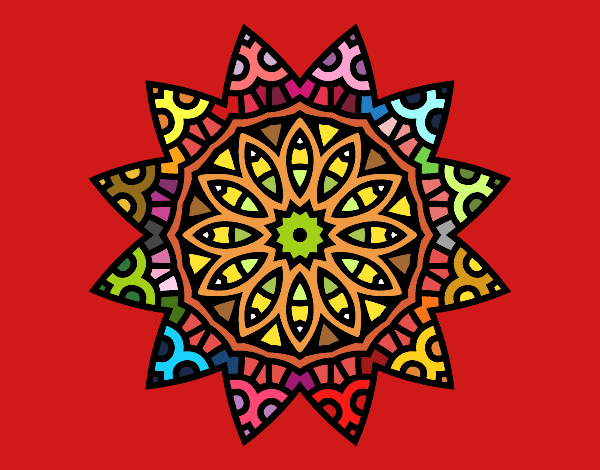 Dibujo Mandala estrella pintado por ch6199