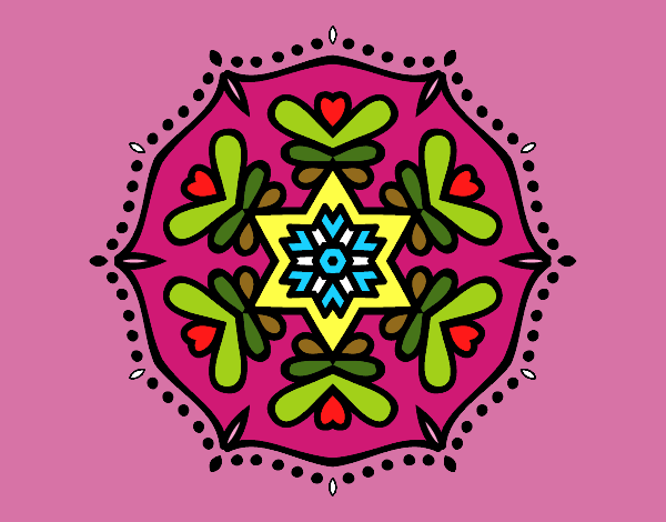 Dibujo Mandala simétrica pintado por ch6199