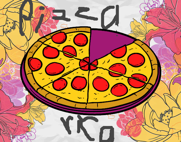 Dibujo Pizza italiana pintado por kim