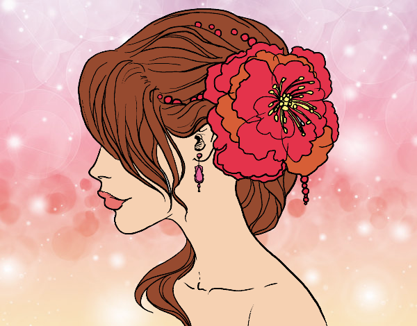 Dibujo Tocado  de novia con flor  pintado por Ferny10