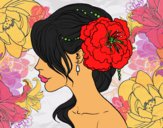 Dibujo Tocado  de novia con flor  pintado por LunaLunita