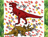 Triceratops y tiranosaurios rex