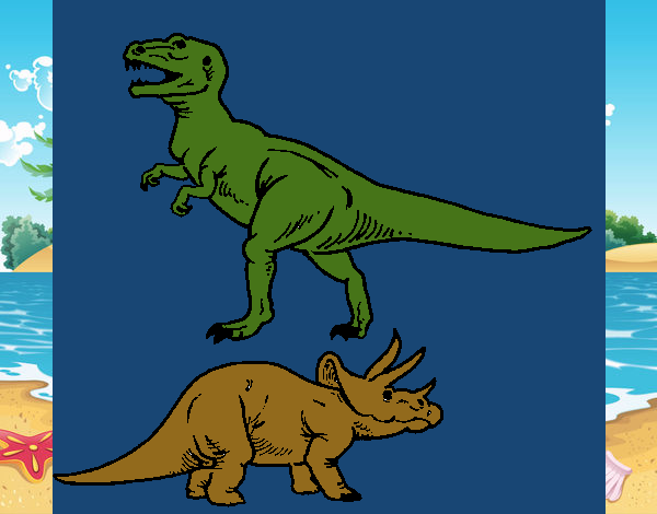 Triceratops y tiranosaurios rex