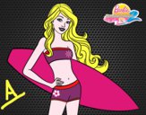 Barbie con tabla de surf