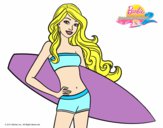 Barbie con tabla de surf