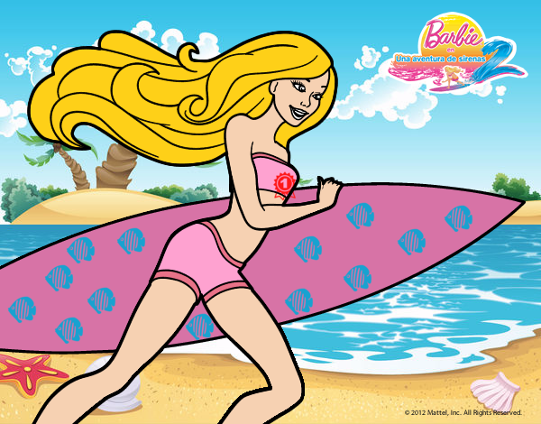 Barbie corre al agua