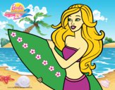 Dibujo Barbie va a surfear pintado por LunaLunita