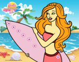 Dibujo Barbie va a surfear pintado por LunaLunita