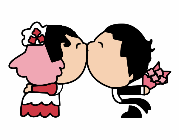 Beso de recién casados