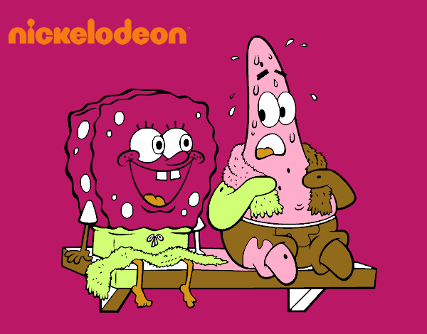 Bob Esponja y Patricio en bañador