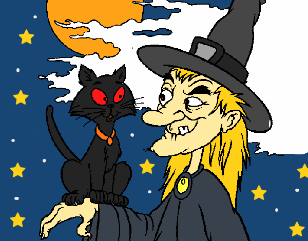 Bruja y gato