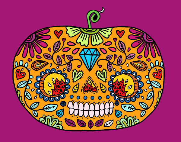 Calabaza del día de los muertos 