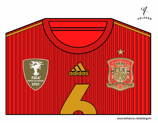 Camiseta del mundial de fútbol 2014 de España