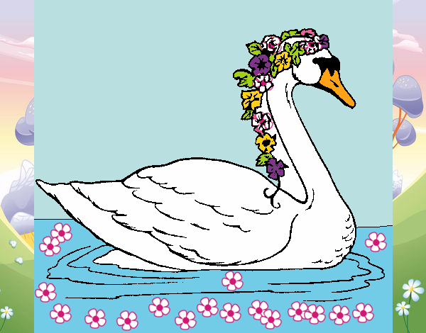 Dibujo Cisne con flores pintado por dianita12
