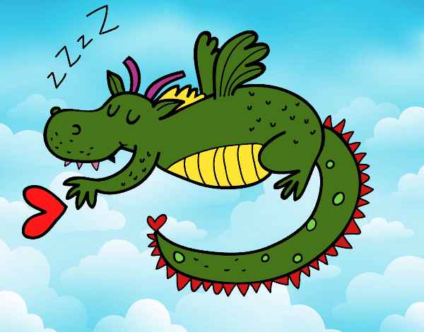 Dragón infantil durmiendo