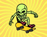 Dibujo Esqueleto Skater pintado por KateVC