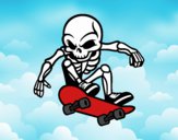 Dibujo Esqueleto Skater pintado por Lauraa44