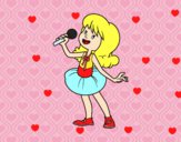 Estrella del pop cantando