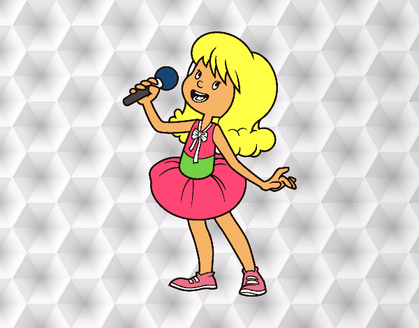 Estrella del pop cantando