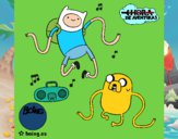 Finn y Jake escuchando música