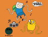 Finn y Jake escuchando música