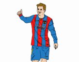 Dibujo Messi Barça pintado por manolo2020