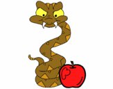 Serpiente y manzana