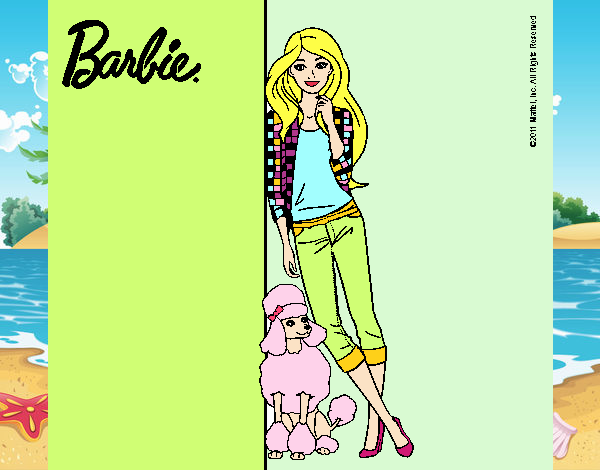 Barbie con cazadora de cuadros