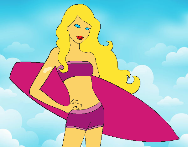 Barbie con tabla de surf