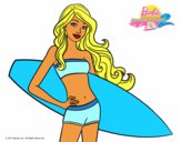 Barbie con tabla de surf