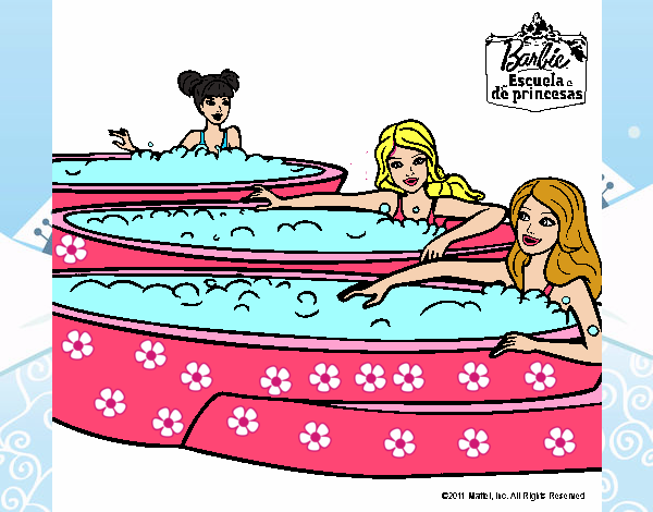 Barbie y sus amigas en el jacuzzi