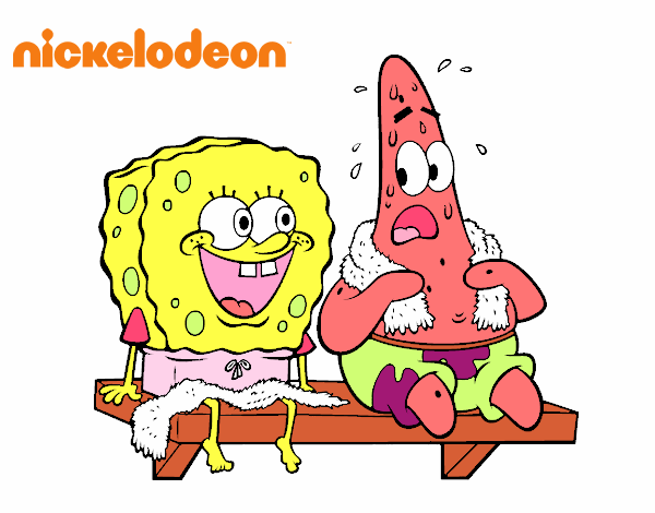 Bob Esponja y Patricio en bañador