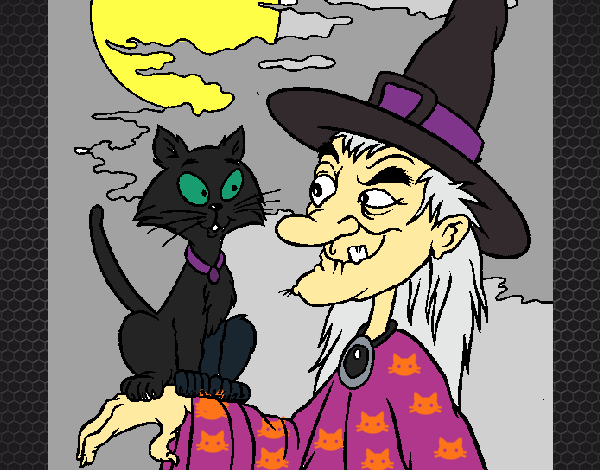 Bruja y gato