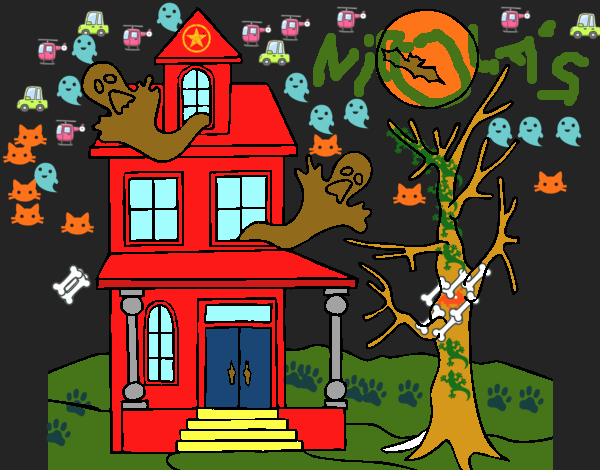 Dibujo Casa fantansma pintado por nucanico