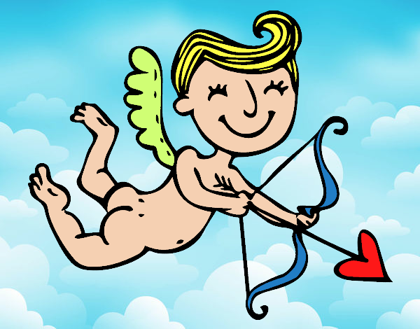 Cupido contento con flecha