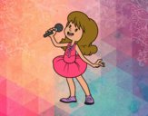 Estrella del pop cantando