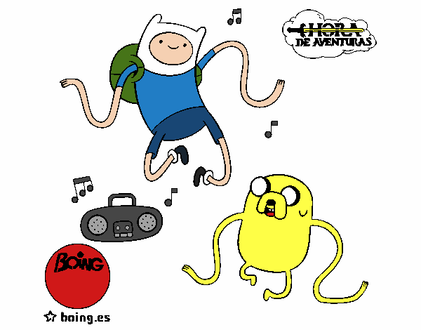 Finn y Jake escuchando música