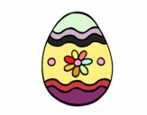 Dibujo Huevo de Pascua margarita pintado por lapizazul