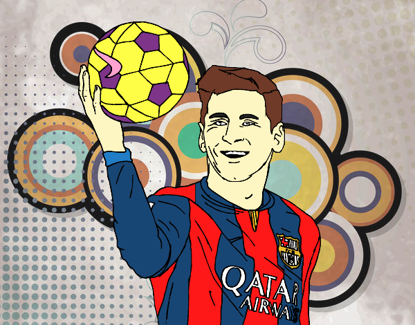 Dibujo Lionel Messi pintado por zebazpvd