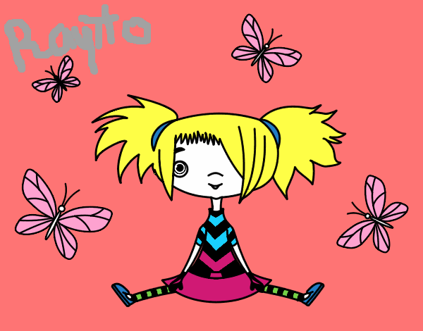 Niña con mariposas